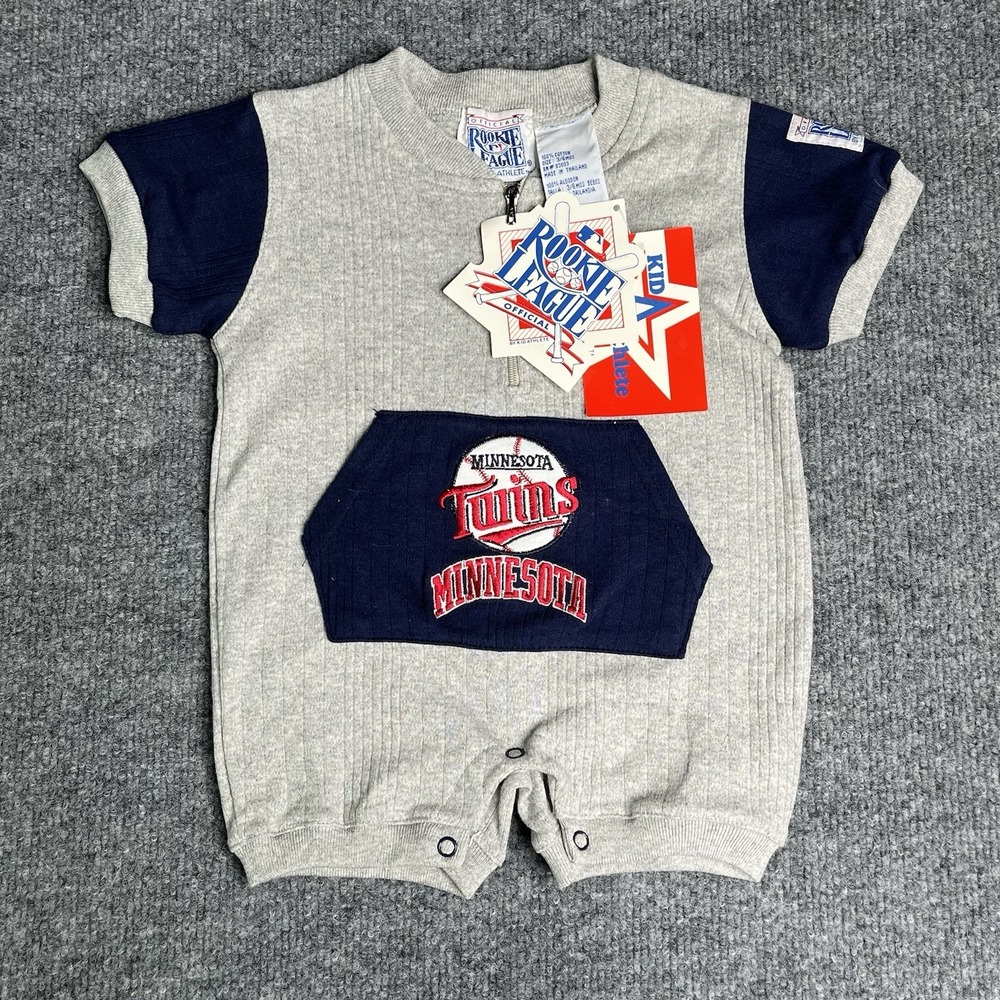Vintage Minnesota Twins Baby Romper 3-6‎ Months Cotton Rookie League Sports
